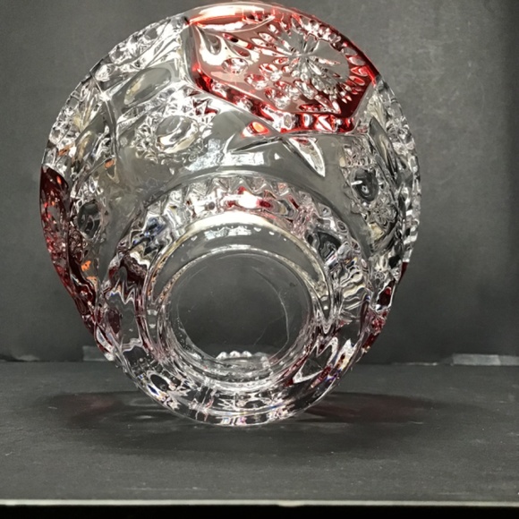Vintage Anna Hutte Bleikristall Ruby Red & Clear Crystal Candy Bowl Dish - Picture 4 of 7